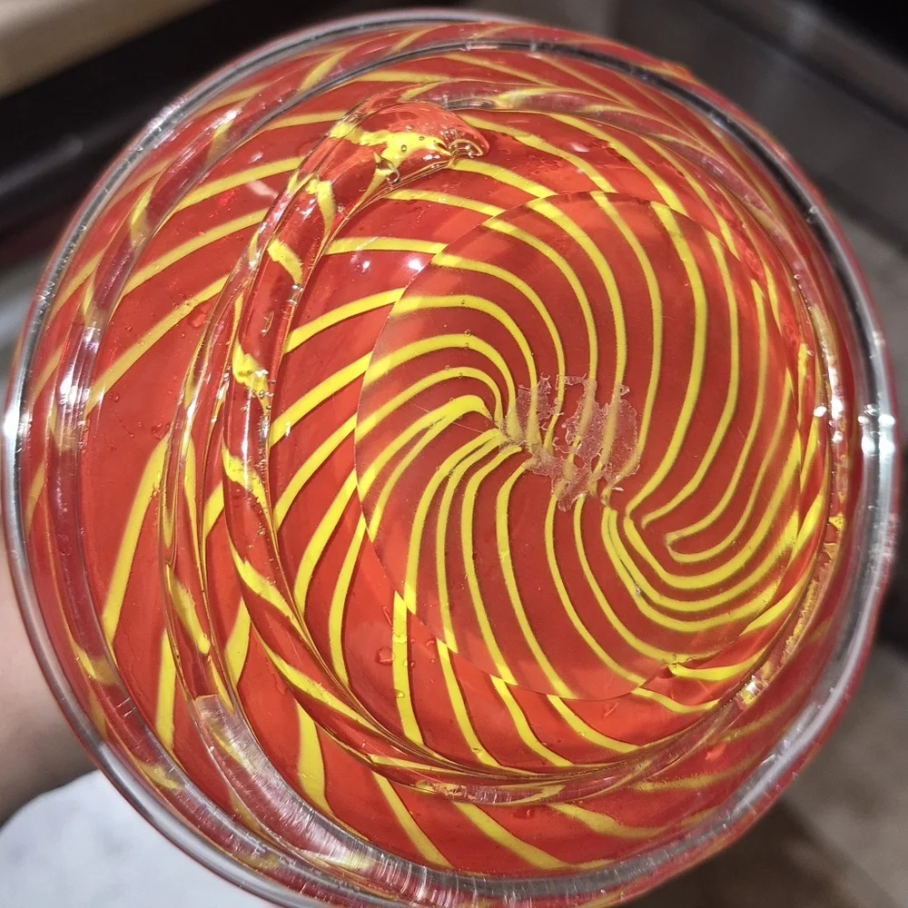 Vintage Murano Style Glass Vase 10.5 Inches Tall